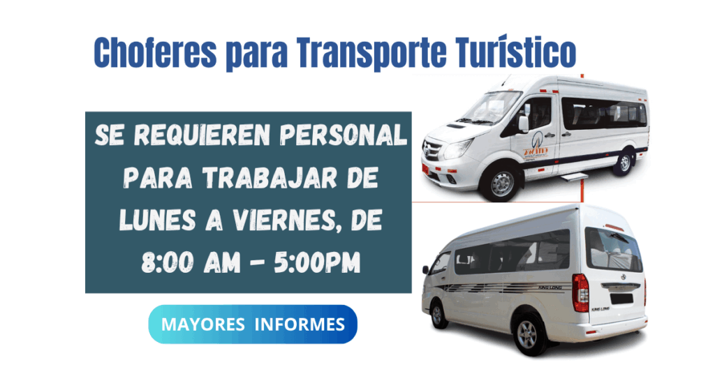 Choferes para Transporte Turístico